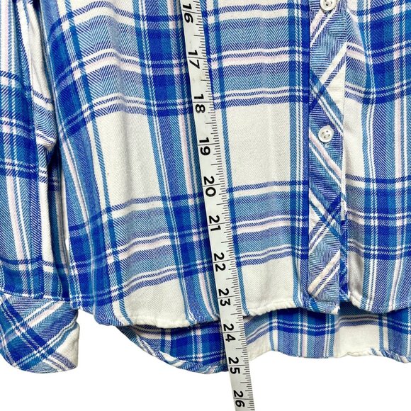 Rails Hunter Button Down Shirt in White/Blue/Lilac Size S - Picture 7 of 8